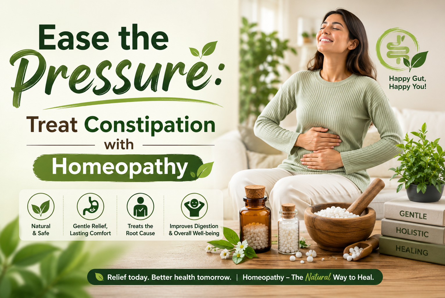 Treat constipation with homeopathy using natural remedies for healthy digestion